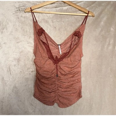 NEW Free People Womens Pink Lace Textured Boho Indie Hippie Sz XS Holiday