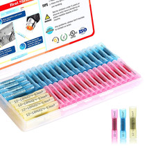 Heat Shrink Butt Connectors Kit 22-10 AWG, 100 Pcs Waterproof Crimp Splice Termi