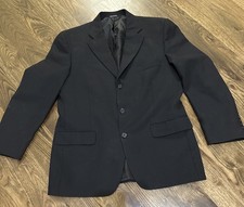 Alfani Exclusively For Macy's 3 Button Wool Suit Jacket/Blazer Black