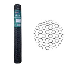 PVC Hexagonal Poultry Netting 36" x 25' Durable Chicken Wire 20GA Black