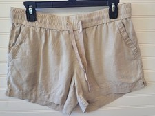 Old Navy Pull On Linen Blend Blue Roll Cuff Shorts Sz Medium