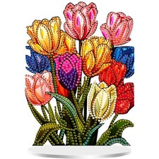 Tabletop Diamond Art Painting Kit,Tulip Diamond Art Desktop Ornament Special ...