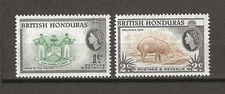 BRITISH HONDURAS 1953/62 SG 179a + 180b MNH