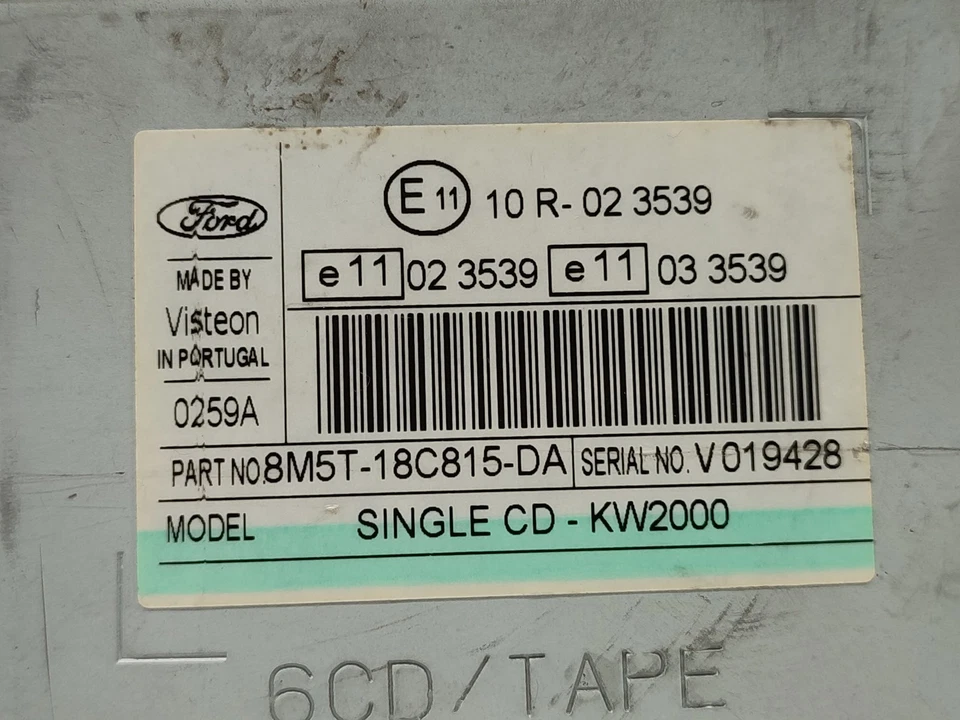 8M5T18C815DA IMPIANTO AUDIO / RADIO CD / 1657486 PER FORD C-MAX CB3 GHIA - Immagine 3 di 4