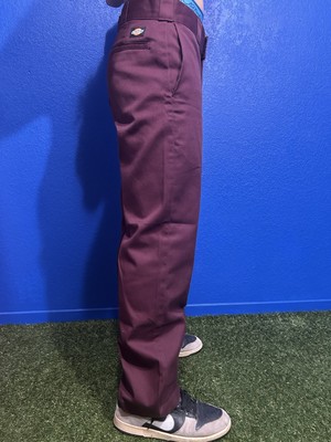 Vintage Dickies 90s Straight Burgundy Men's Pants 31/30 Made In