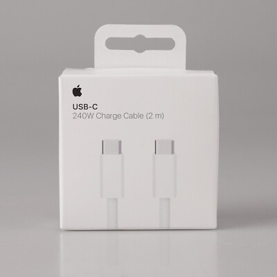 Genuine Apple USB-C Charge Cable 2M  Braided, Woven 240W Charge Cable