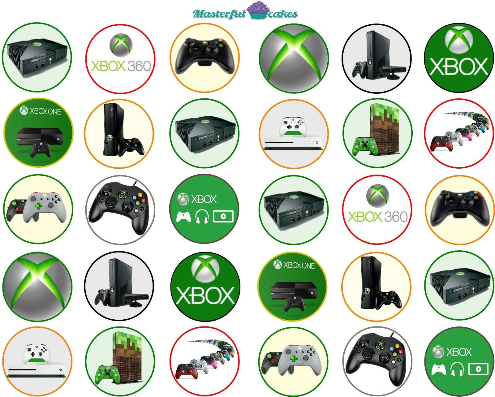 Xbox Topper 30 Xbox Games Console Edible Cup Cake Topper rice paper, Icing or Pre ...