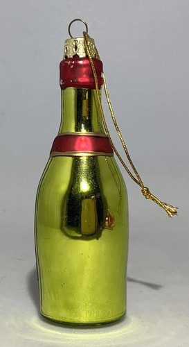 Lot Of Two Glass Alcoholic Beverage Christmas Ornaments Cognac And Wine - Picture 3 of 10