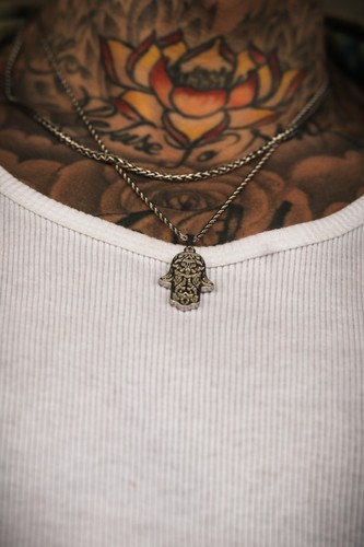 Hamsa Necklace, Evil Eye Necklace, Hand of Fatima, Mens Necklace, - Picture 11 of 14