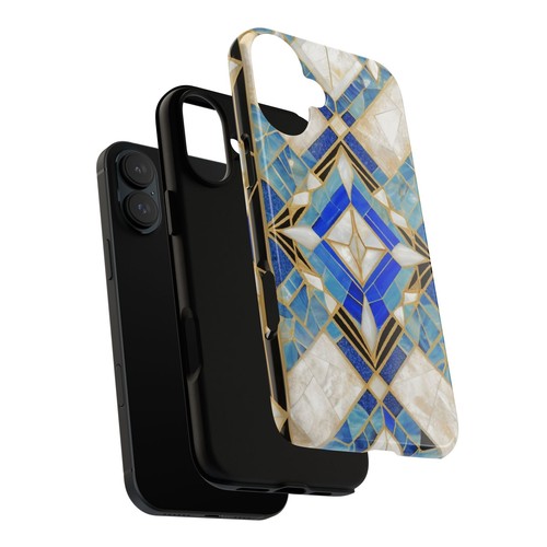 Blue Mosaic Gatsby Art Deco Phone Case iPhone 16 15 14 Galaxy S25 S24 S23 S22 - 第 32/237 張圖片