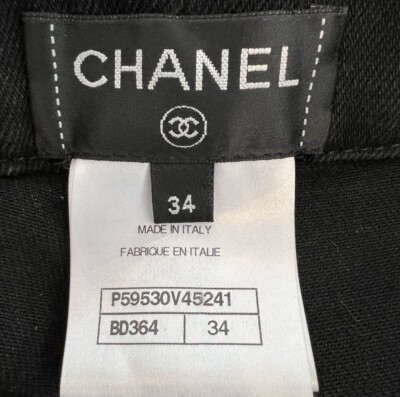 CHANEL CC BLACK JEANS SIZE FR 34 / US 2 | eBay