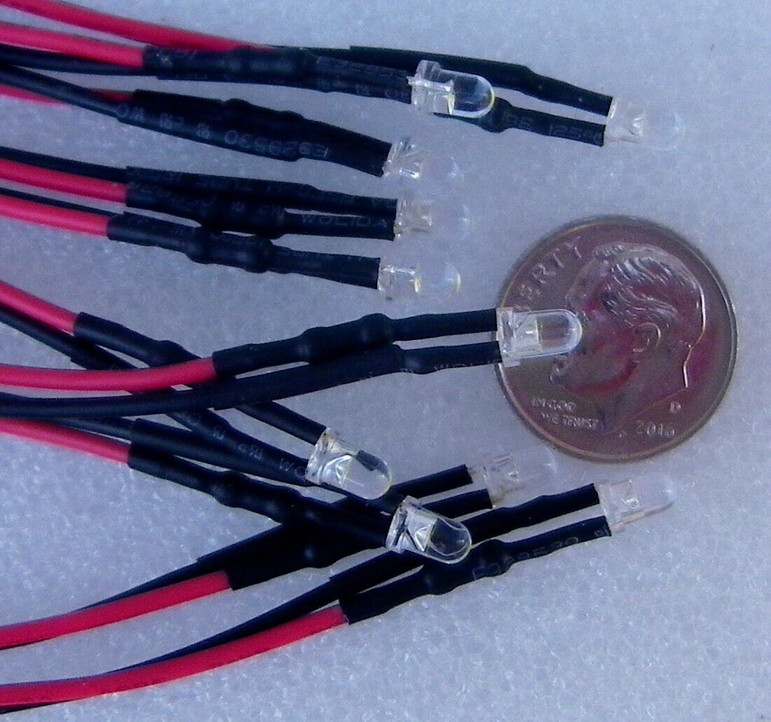 HO 1:87 Aurora AFX SLOT CAR 3mm Grain LED Bulbs & Leads HO 1:87 Aurora AFX SLOT CAR 3mm Grain LED Bulbs & Leads