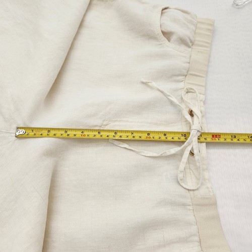 JM Collection Pants Womens 16W Off White Linen Beach Minimalist Coastal Resort - Picture 14 of 17