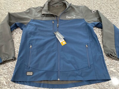 NWT DRI DUCK DDX Mens Medium XL Jacket Blue Gr Softshell Water-Resistant Logo