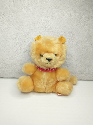 Vintage R Dakin Lion Red Collar 5 Inch Plush Sitting Stuffed Animal 1981 Bean - Picture 9 of 9