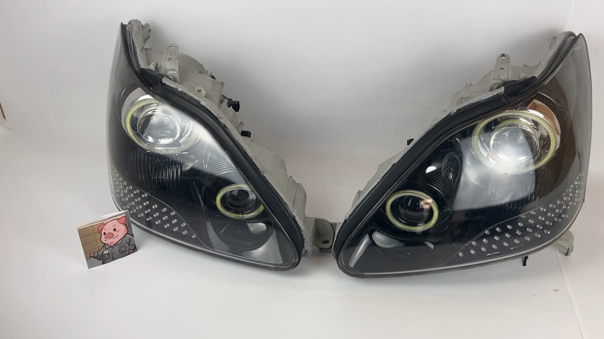 LEXUS LS430 後期型　ヘッドライト JDM Lexus LS430 COB LED RING Headlights inner black Lights