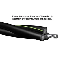 Brenau 1/0-1/0-2 Triplex Aluminum URD Direct Burial Cable (160 Amp) 600V