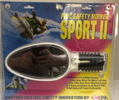 CIPA PWC Sport II Universal Safety Mirror 3.5  x 6.25  White for Boat, Jet Ski 