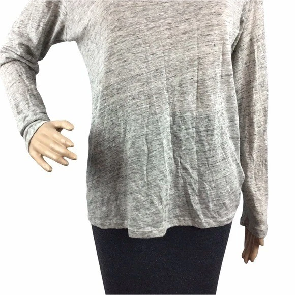 Top Gap Talla XS Gris Lino Encaje Manga Larga Foto 3 de 4