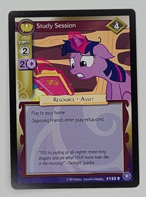 MY LITTLE PONY CCG PREMIERE BASE SET #153 STUDY SESSION RARE RESOURCE CARD