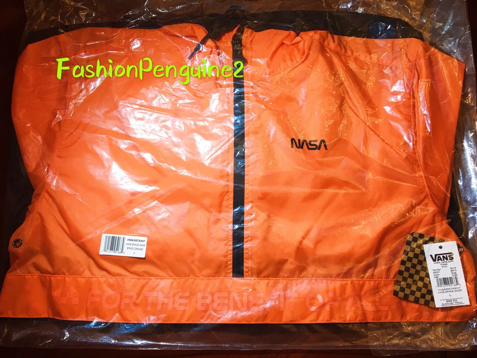 🔥 VANS NASA Anorak Water Resistant Jacket men's LARGE (SEALED)