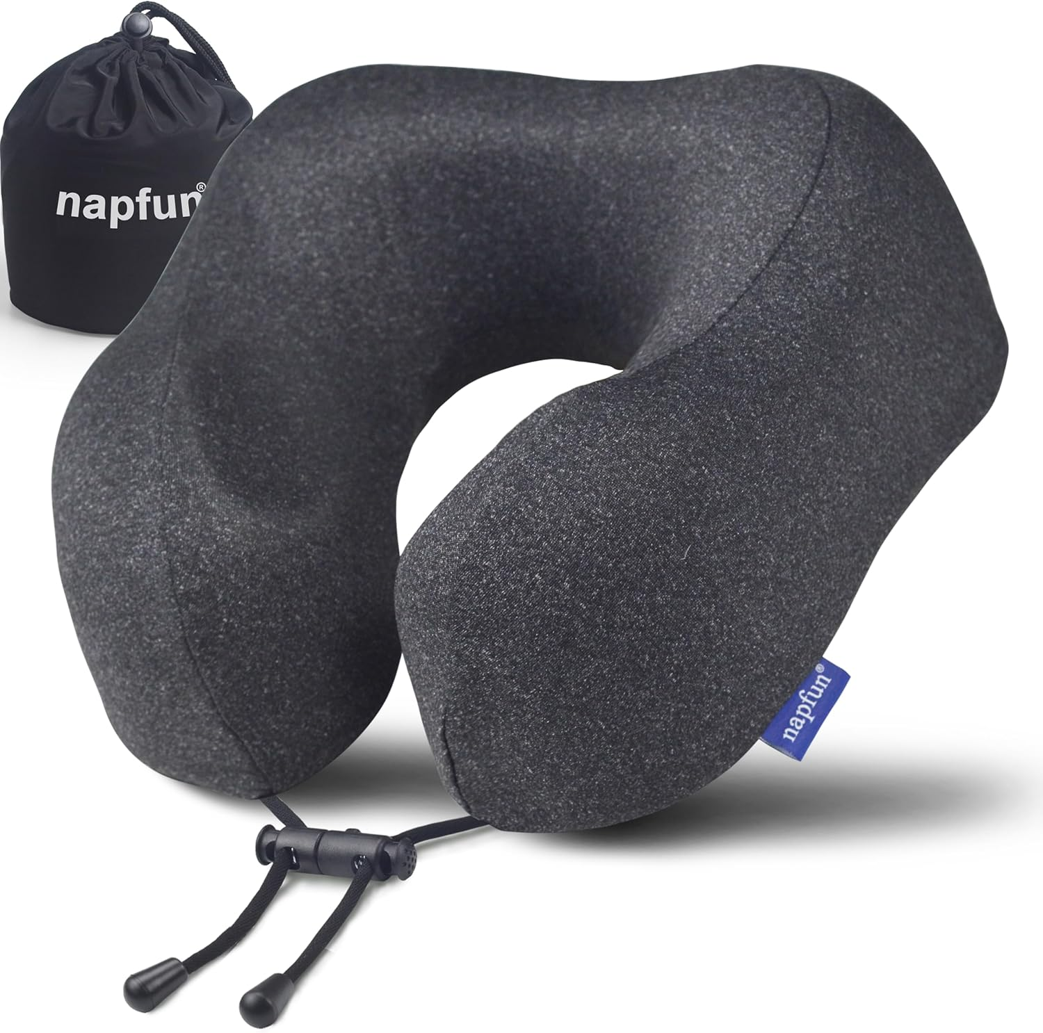 Upgraded 100% Memory Foam Travel Pillow for Airplane Essentials and Accessories-image