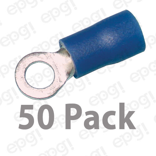 RING TERMINAL VINYL #6 BLUE 16-14 GAUGE #106C-50PK - Foto 1 di 2