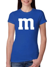 White Letter M Halloween Costume Womens Slim Fit Junior Tee
