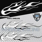 2X 6.25"3D POLISHED ABS/SHINY EMBLEM DECAL LOGO FENDER STICKER FIRE/FLAME CHROME