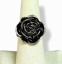 Black Rose Ring Stainless Steel Size 8
