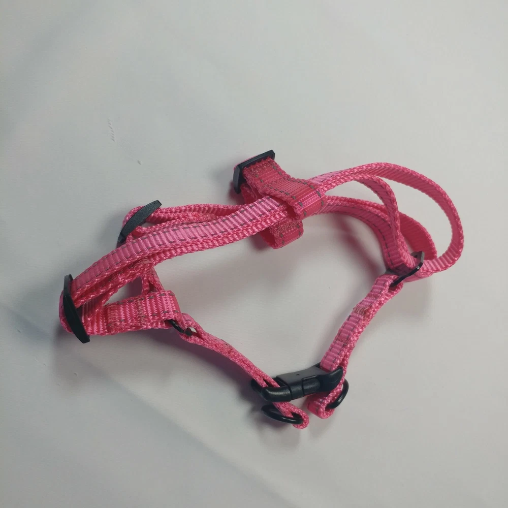 Dog Harness Step in Outdoor Walking, Comfort Adjustable small Pink