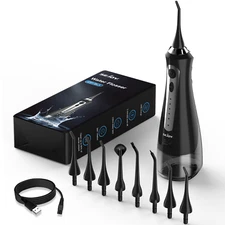 SEJOY Cordless Water Flosser Dental Oral Irrigator Floss Teeth Cleaner 8 Jet Tip