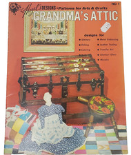 Hazel's Designs Patterns for Arts  Crafts Grandma's Attic TRANSFER ART Book VTG