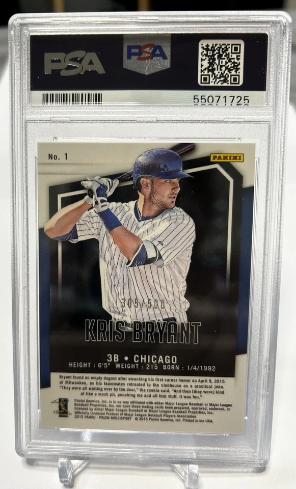Kris Bryant 2015 Panini Prizm Cyber Monday /500 Psa 10 Rookie Cubs - Image 2 of 2