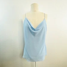 Carla Zampatti Size 10 Pale Blue Chiffon Double Layer Cowl Neck Camisole