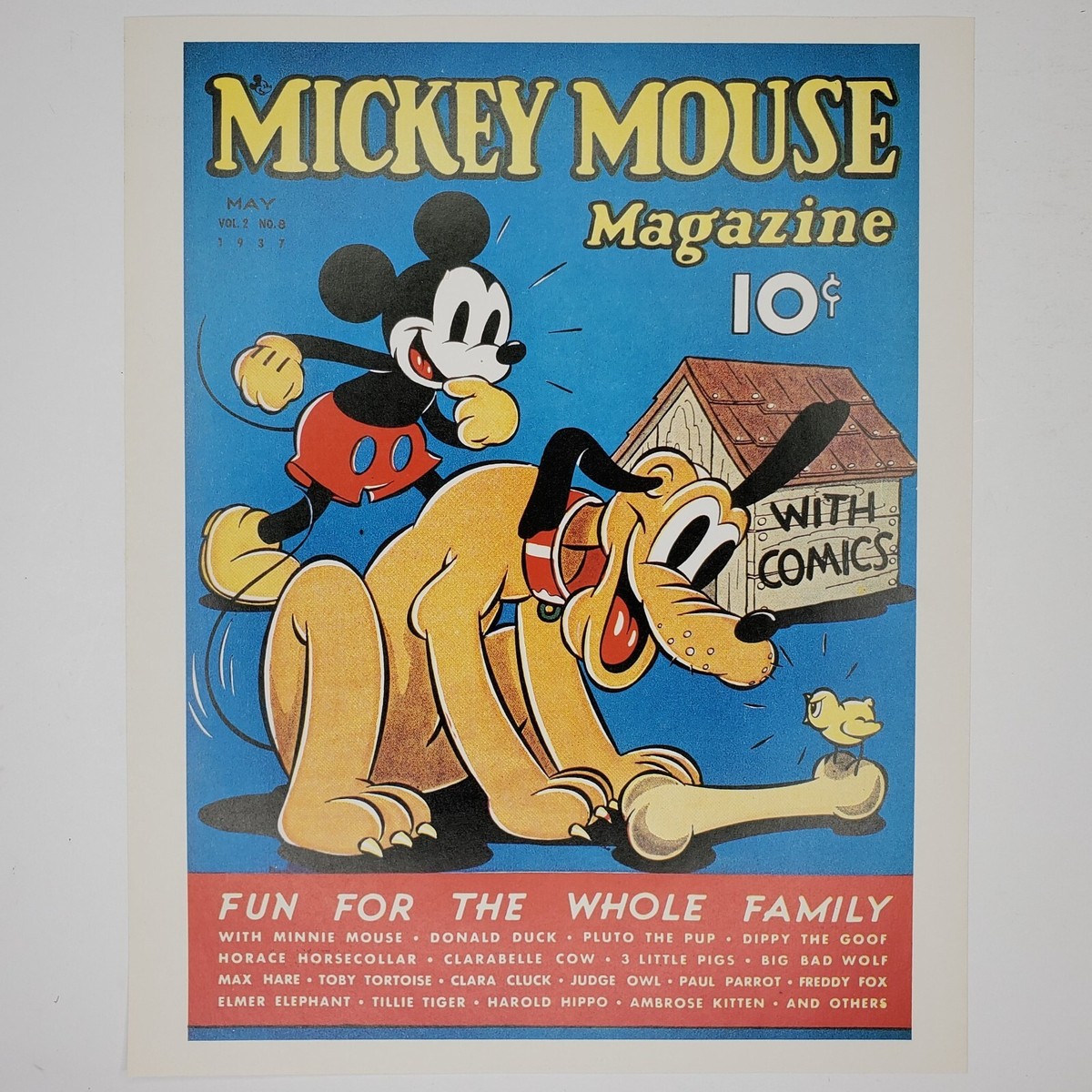 Mickey magazine 美品　レア物 Mickey Mouse Magazine Print Disney 9x11 Vintage Pluto Doghouse