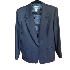 VTG Pendleton Blazer Jacket Women's 12 Black 100% Wool Classic Fit USA Made 8577