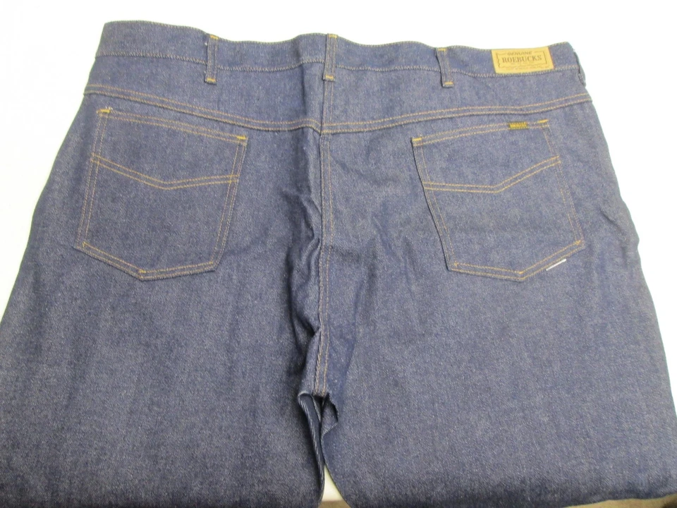 Jeans de mezclilla azul oscuro vintage genuinos Sears Roebucks Western Wear 46 x 29 nuevos de colección Foto 3 de 4