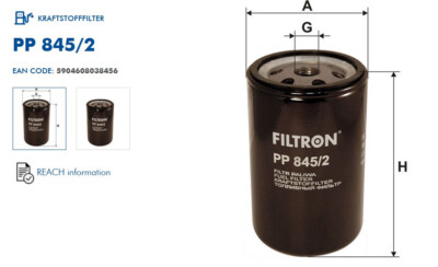 Filtron PP845/2 Kraftstofffilter für AGCO, FENDT, DEUTZ, KRAMER