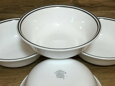 SET OF 4 - CORNING CORELLE - CITY BLOCK - 6 1/4'' SOUP CEREAL SALAD BOWLS - LN