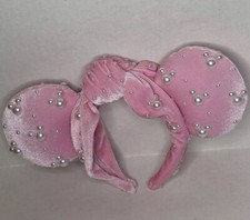 Custom Light Pink Pearl Ears Minnie Knotted Headband