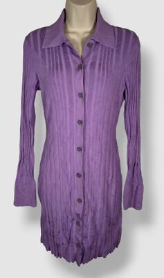 Milly Women's Purple Long Sleeve Polo Sweater Dress Size M