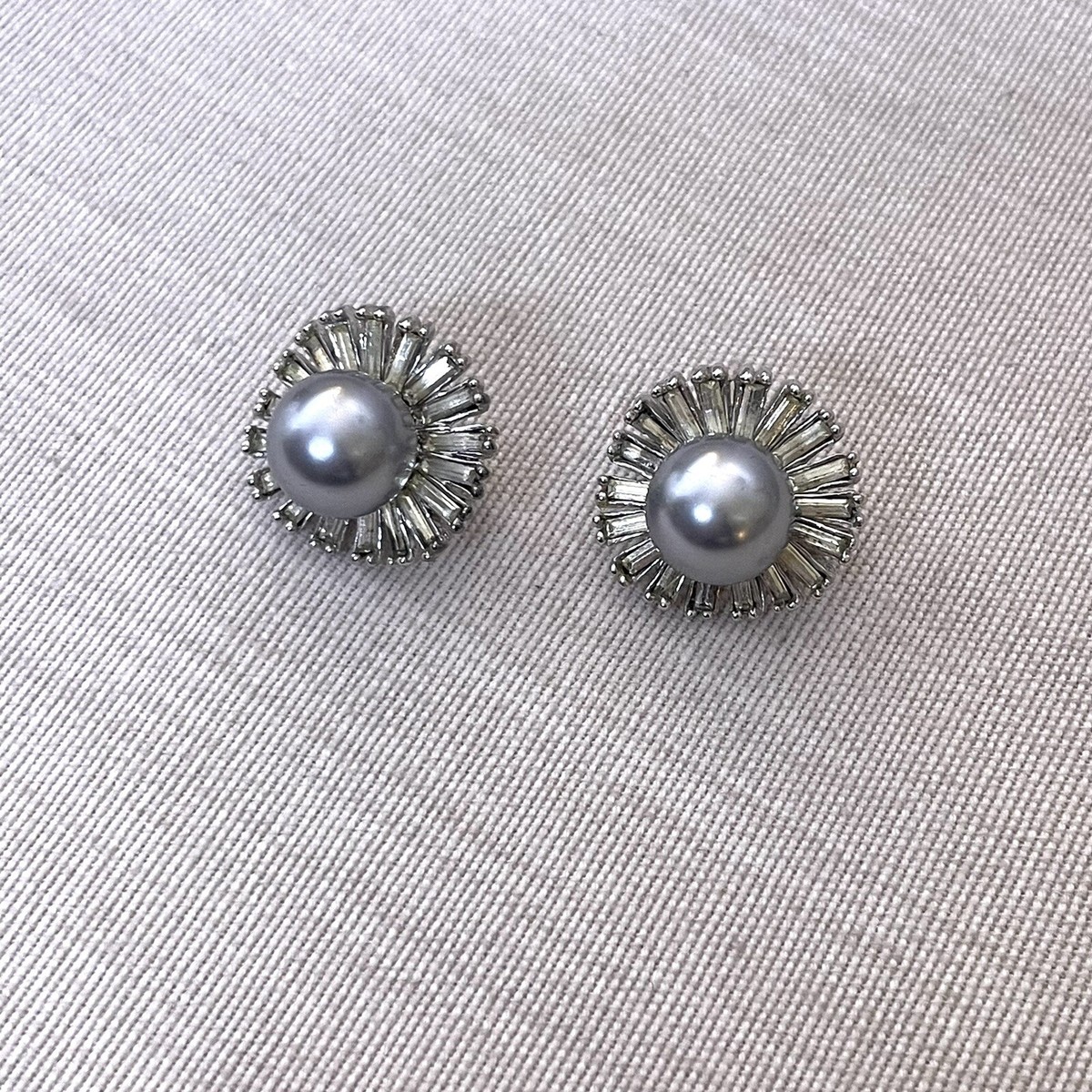Kenneth Jay Lane CZ Diamond Round Hair Pins Golconda by Kenneth Jay Lane Round Cubic Zirconia V-Front  main image 3