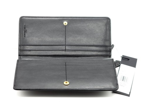 Billetera MARC JACOBS J Link Logotipo Largo de Cuero a Snap Cara Abierta Negra Nueva GL02303535 - Imagen 8 de 17