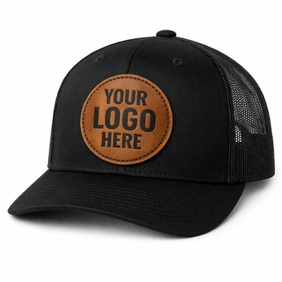 Custom leather patch hats with YOUR logo. Put your brand where everyone can see.