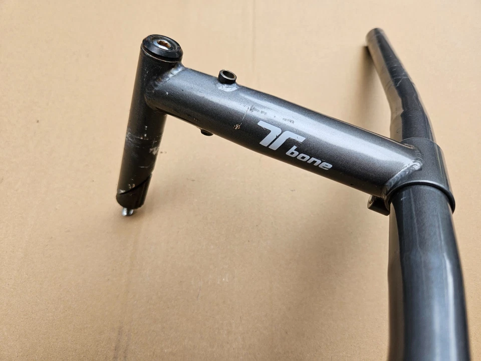 Vástago de pluma elevadora Tioga T-Bone Avenger 150 mm vintage de 1" + barras planas de 58 cm a juego Foto 3 de 4