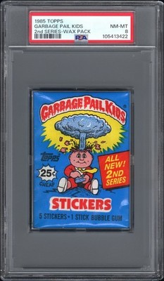1985 Topps OS2 Garbage Pail Kids 2nd Series 2 Wax Pack PSA 8 NM-MT Schizo Fran