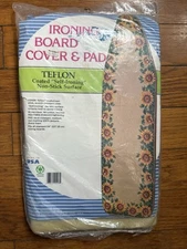 NOS Vintage Teflon Ironing Board Cover & Pad Sunflower USA The Ironees Company