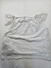 Cato White Lace Off-The-Shoulder Top 26/28W Womens Boho Blouse