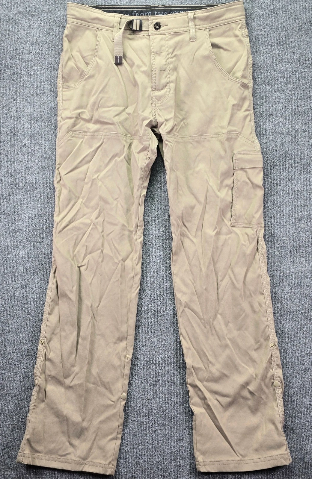 Prana Stretch Zion Straight Pants 32x32 Khaki Outdoor Hiking Cargo Nylon Travel